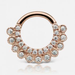 NEW: Cubic Zirconia Apsara Clicker from Maria Tash, 8mm size 18k rose gold